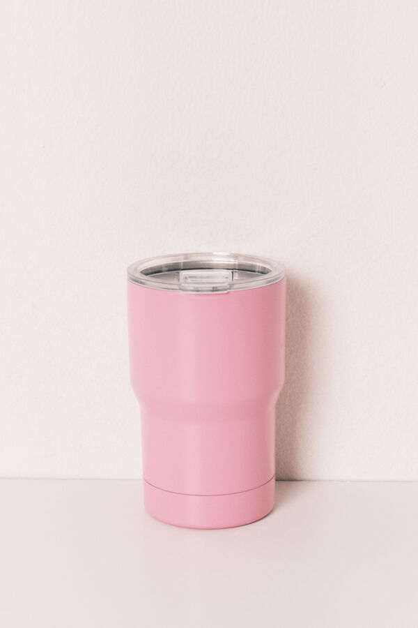 HI&BYE Pink logo thermos mug pink