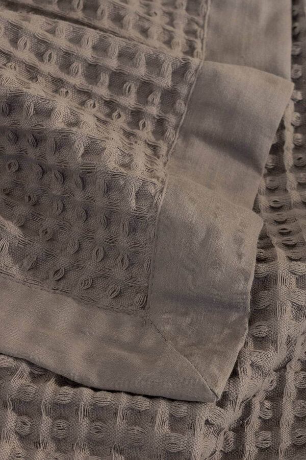 Womensecret Tagesdecke 100 % Baumwolle Wabenmuster. Bett 180-200 cm. Grau