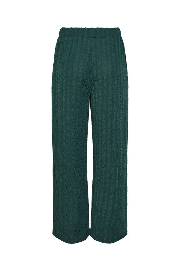 Womensecret Wide leg fluid trousers with an elasticated waistband. zöld