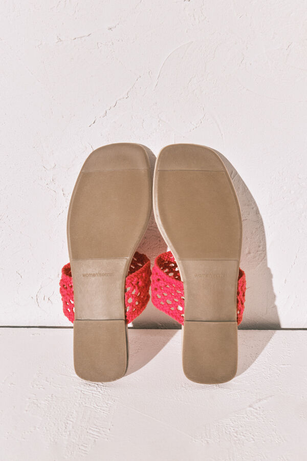 Women'secret Red crochet sandals red