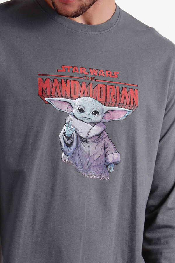 Womensecret Men's Baby Yoda long-sleeved pyjamas - Star Wars rávasalt mintás