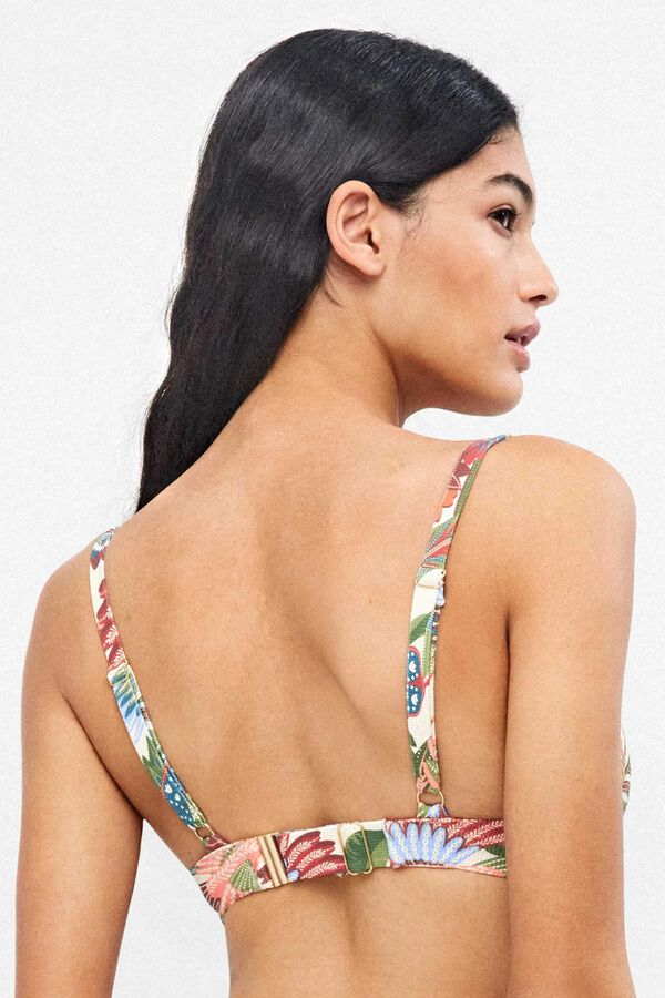 Gisela Top bikini capacidad print tropical blanco