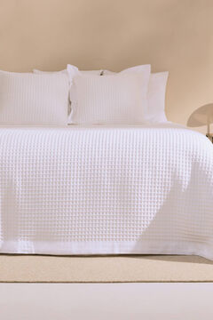 Womensecret Tagesdecke 100 % Baumwolle Wabenmuster. Bett 150-160 cm. Weiß
