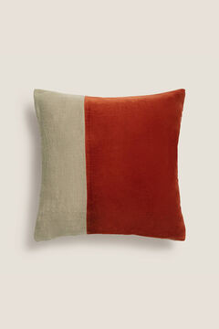 Womensecret Capa travesseiro linho algodão veludo 45 x 45 cm. vermelho