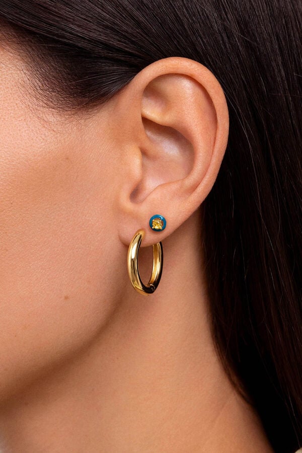 Womensecret Gold Blue Pop Bathroom Single Earring  printed