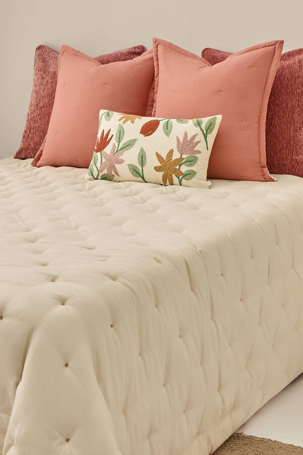 Textura Einfarbig Wendbar mit Punkten Rosa