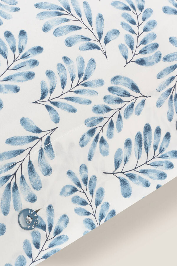 Textura Funda Almohada Algod&oacute;n Hojas blue