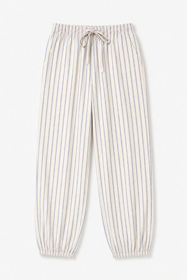 Women'secret Žute duge pantalone na pruge pufnastog kroja Print