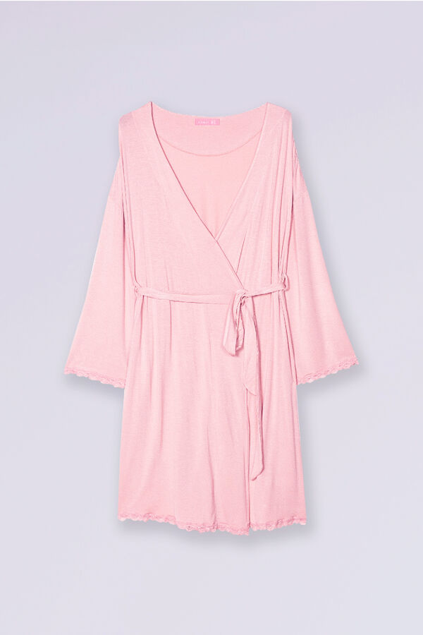 Womensecret Maternity robe with lace on bottom pink