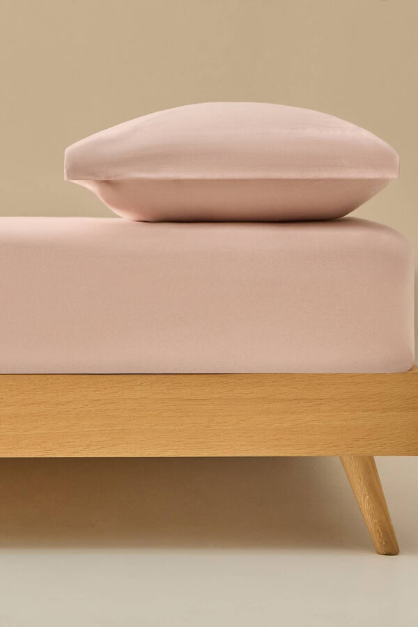 Womensecret Cotton jersey-knit fitted sheet rose