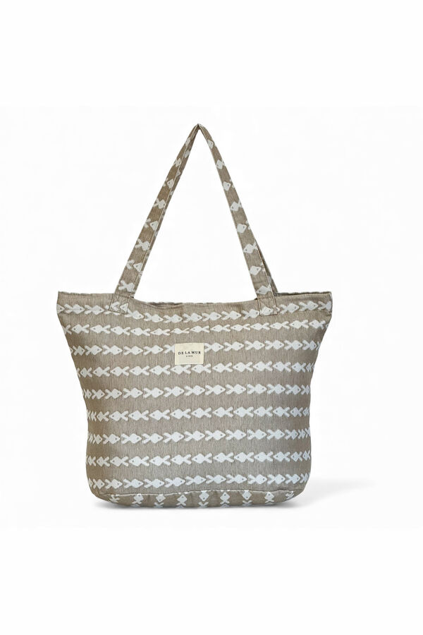 De La Mur Bolsa Grande Cremallera Pesc beige