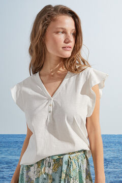 Womensecret T-shirt 100% algodão curta beige