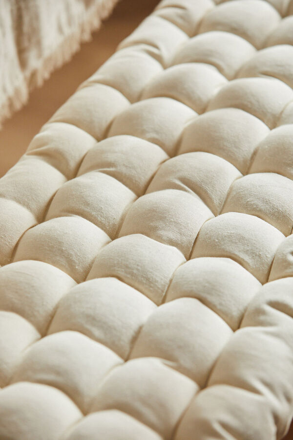 Calma House Coxim de banco de algod&atilde;o bege lav&aacute;vel gavema bege