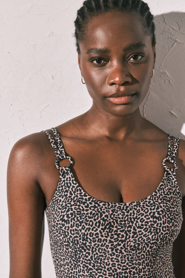 Women'secret Maillot de bain modelant imprim&eacute; animal nude