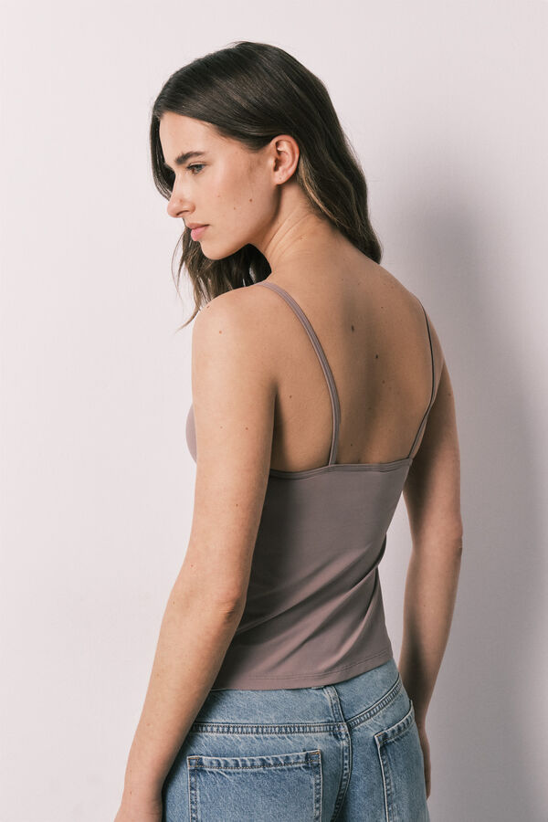 Women'secret Brown fixed cup T-shirt nude