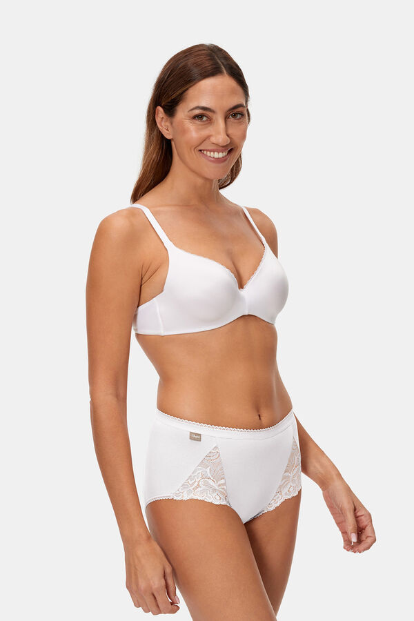 Playtex Pack of 2 high-rise stretch cotton panties with lace white