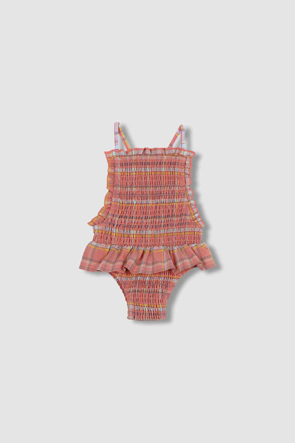 Womensecret Pink checked swimsuit pink