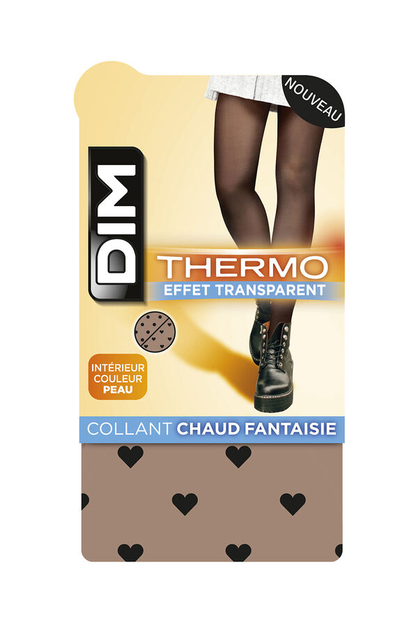 DIM Thermal tights with transparent polka-dots effect, 80 deniers mit Print