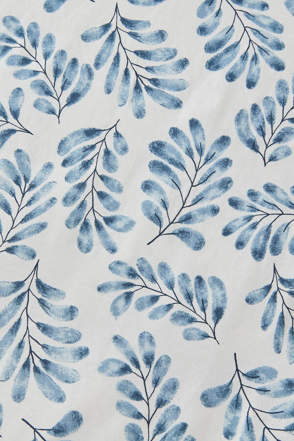 Textura Bettbezug Baumwolle Bl&auml;tter Blau