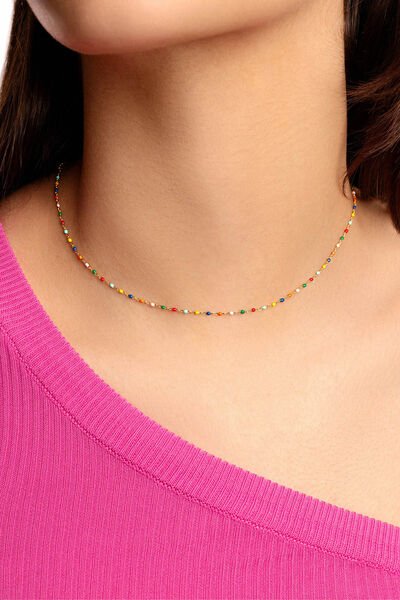 Womensecret Halskette Dots Colors Enamel Silber Vergoldet mit Print