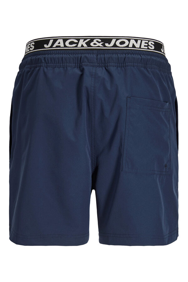 Jack & Jones Double waistband boxer style swimwear blue