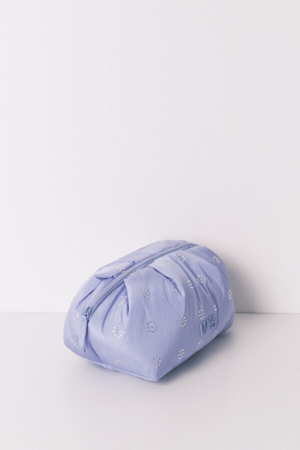 Women'secret Large puffer blue rhinestone vanity case  blue