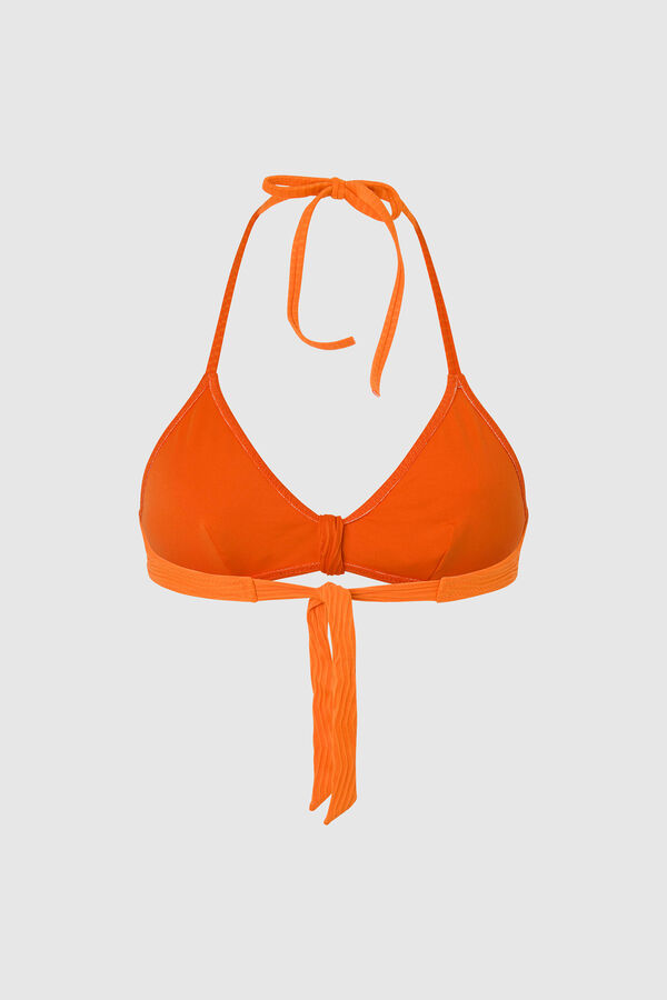 Womensecret Sujetador Bikini Con Lazos Anudados naranja