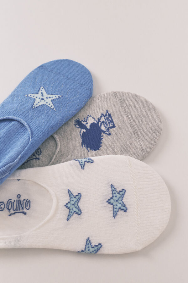 Women'secret Pack 3 calcetines invisibles algod&oacute;n Mafalda estampado