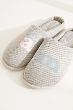 Womensecret Grey cotton slippers grey