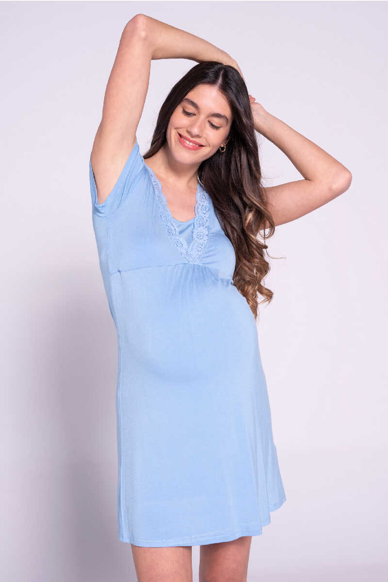 Womensecret Nursing short sleeves nightdress blue