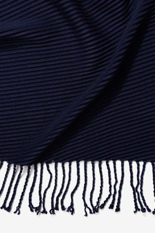 Vilanova Pleated rectangular blanket bleu