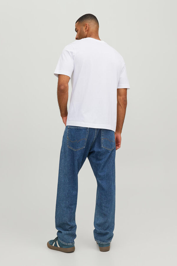Jack & Jones Camiseta manga corta print logo algod&oacute;n org&aacute;nico  blanco