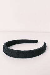 Women'secret Schwarzes haarband mit schweizer stickerei Schwarz