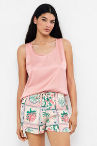 Gisela Short sat&eacute;n print mosaico floral