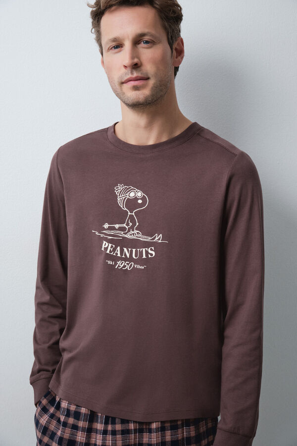 Women'secret Men's plaid long pyjamas Peanuts nude