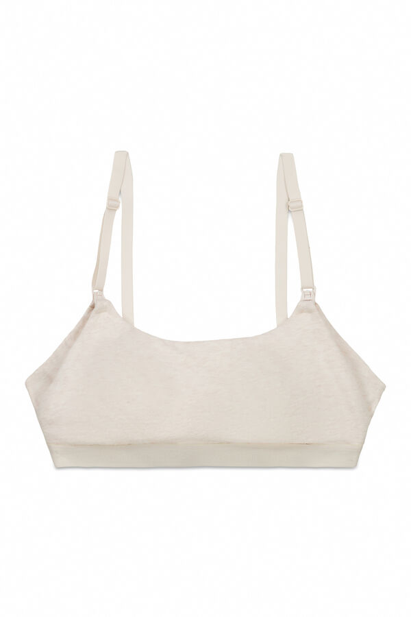 Women'secret Top grudnjak za trudnoću od pamuka Braon