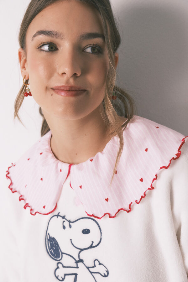 Women'secret Pyjama long en polaire Snoopy beige