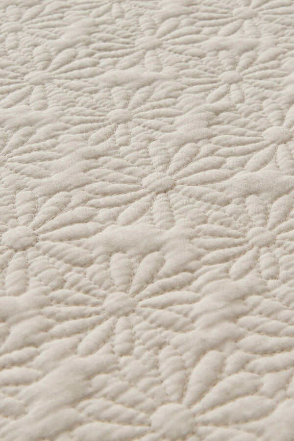 Textura Colcha Acolchado Flores cru