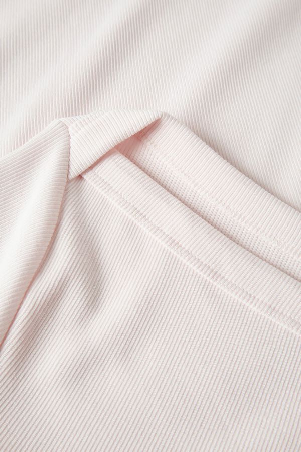 Lmtd Camiseta manga corta hombro ca&iacute;do rosa