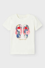 Womensecret Girls' T-shirt with 3D detail blanc