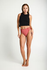 Modibodi Rosewood Pink Brazilian lace period panty  red