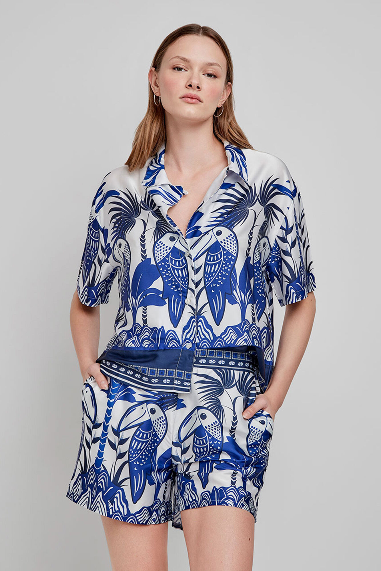 Gisela Tropical print pyjamas shorts