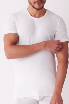Womensecret Men's thermal round neck short-sleeved T-shirt white
