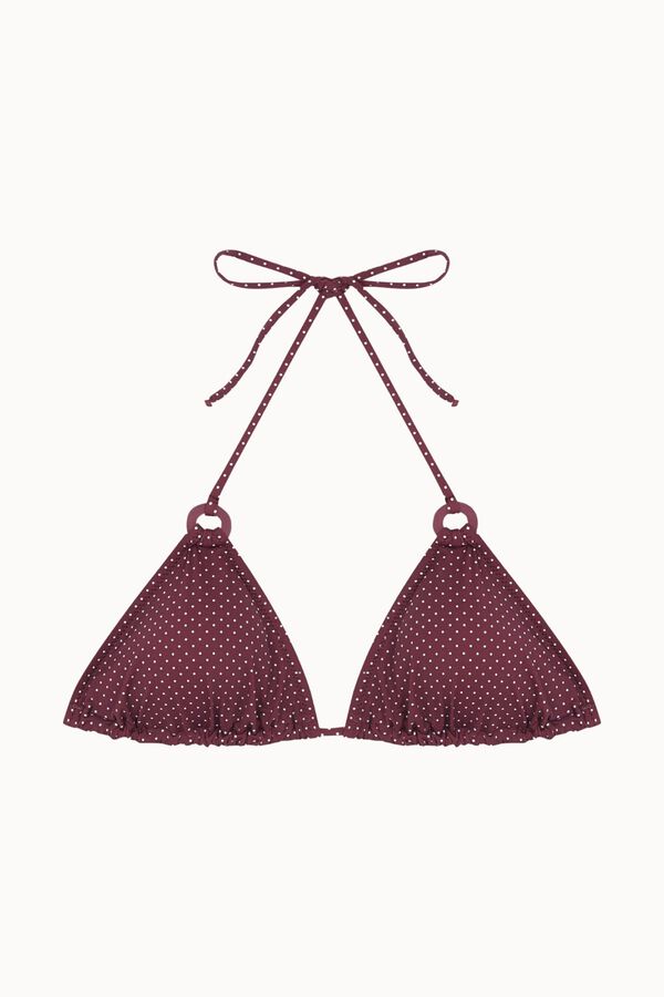 Bohodot Top bikini triangular aritos lunares estampado