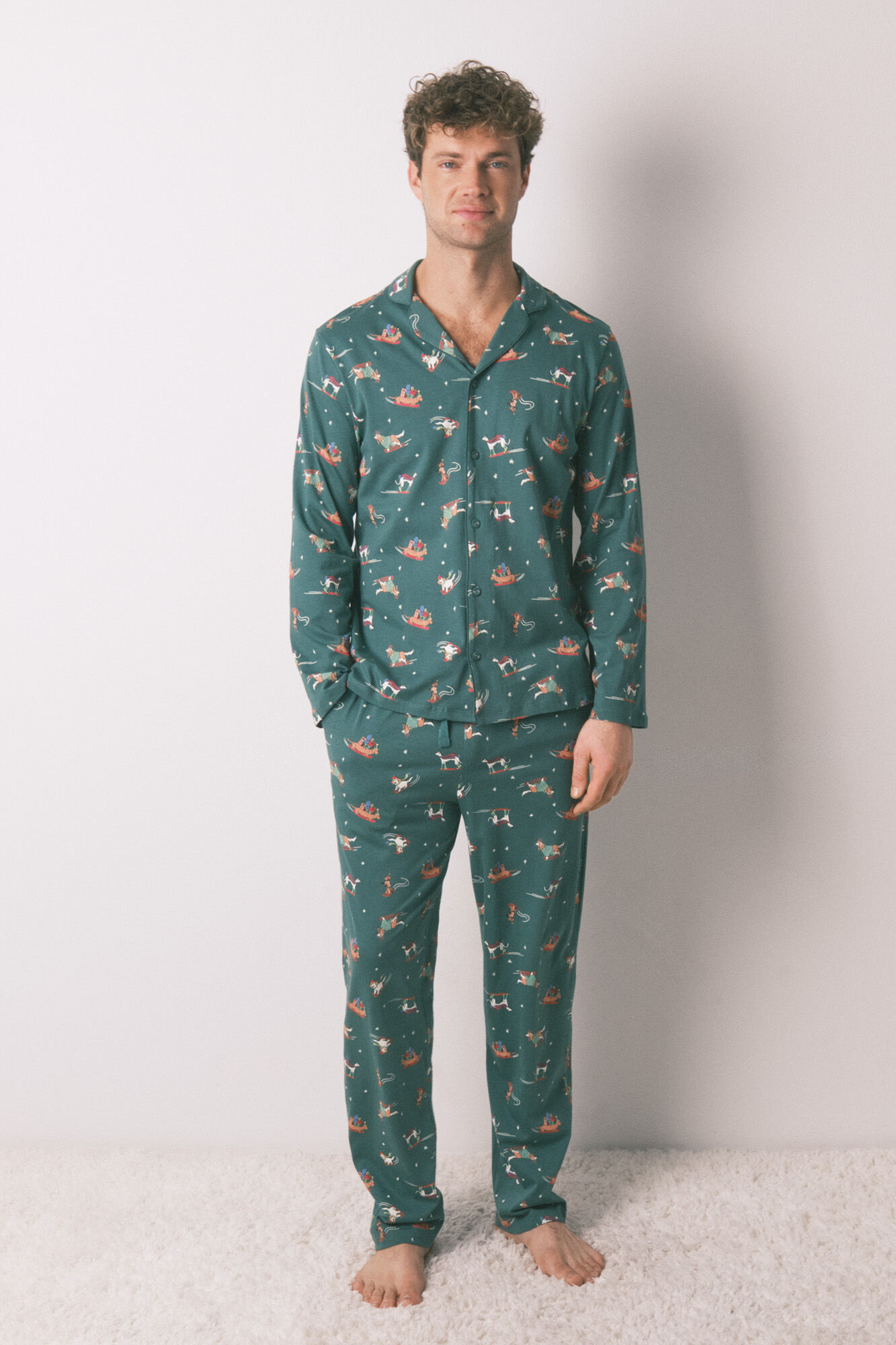 Women'secret Men's pyjamas shirt for dogs 100% cotton