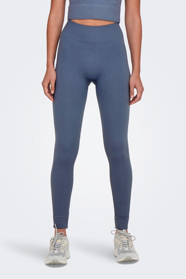 Only Play Legging canelada azul sem costura azul