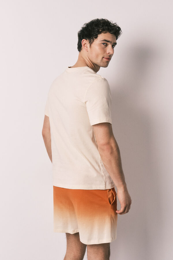 Women'secret Men's short pyjamas cotton gradient print nude