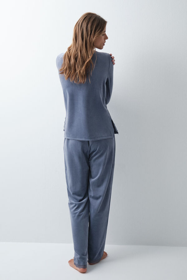 Women'secret Pyjama long bleu fonc&eacute; bleu