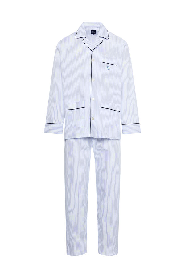 Womensecret Men's long striped pyjamas blanc
