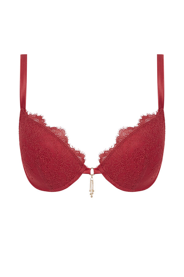 BEAUTIFUL Red satin and lace bra, Bras